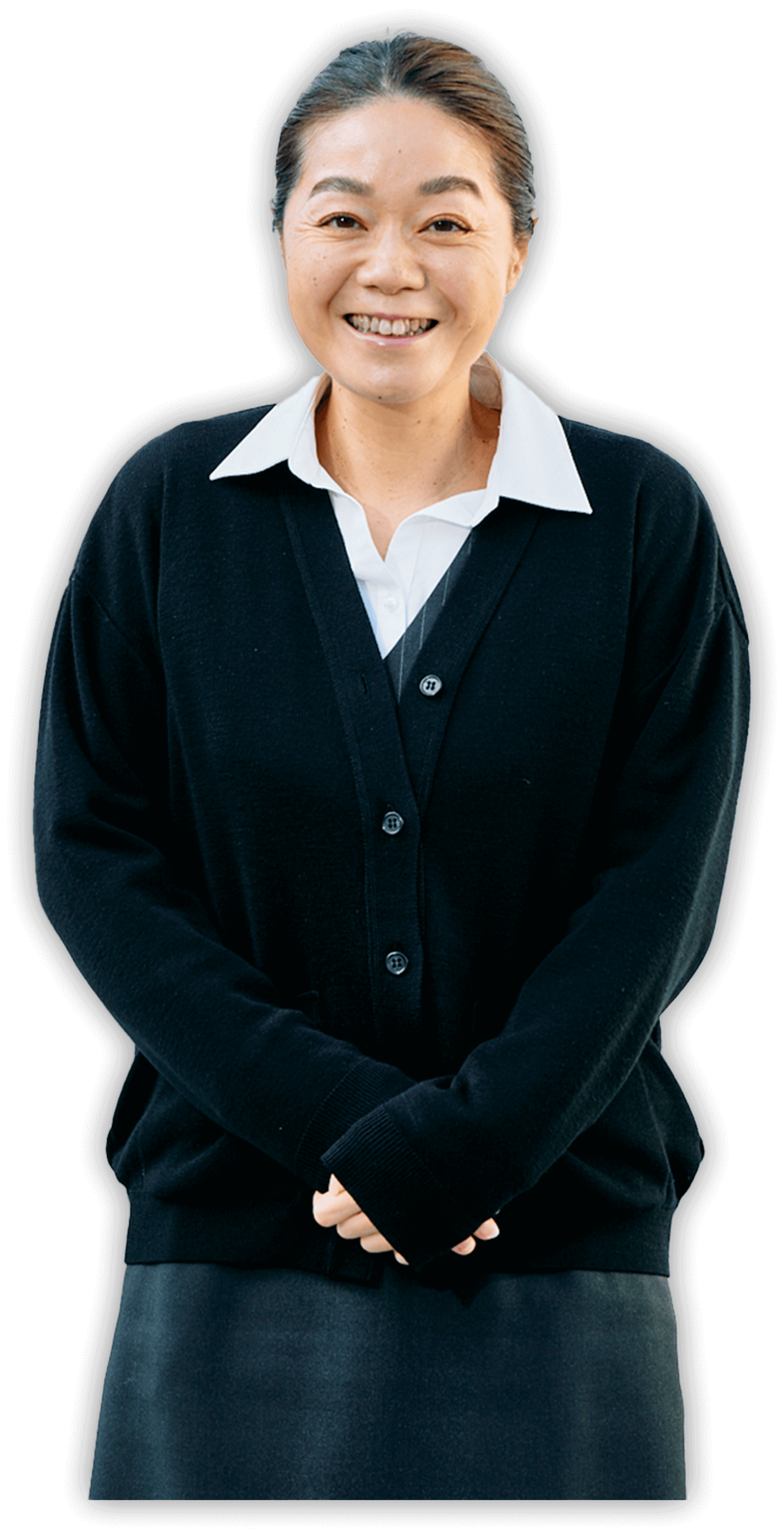 笑顔の女性事務員
